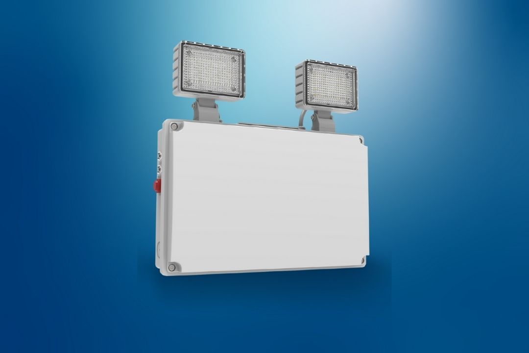 ST Weatherproof Flood on blue background