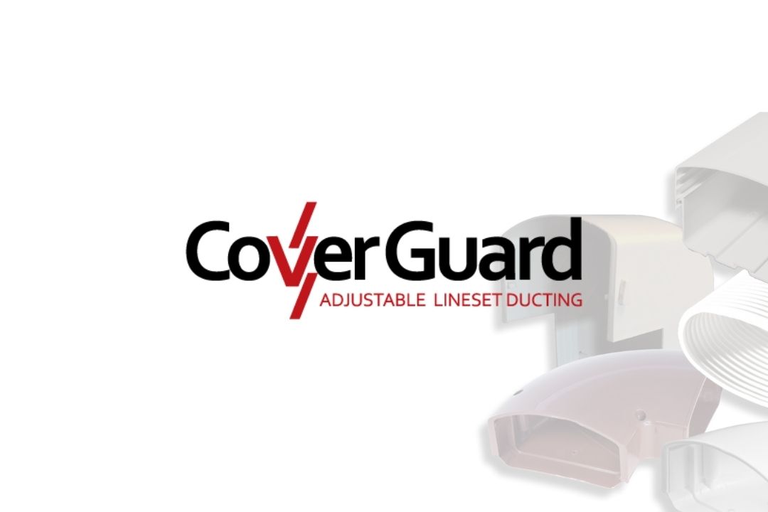 CoverGuard logo with ducting in the background