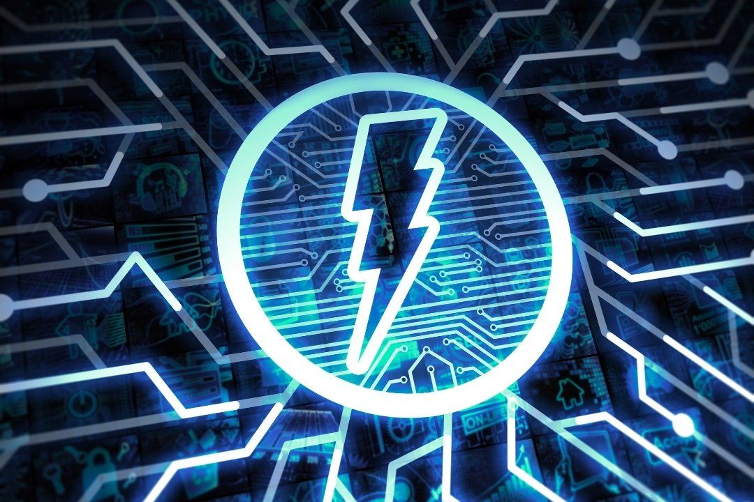 Electricity icon in blue and aqua