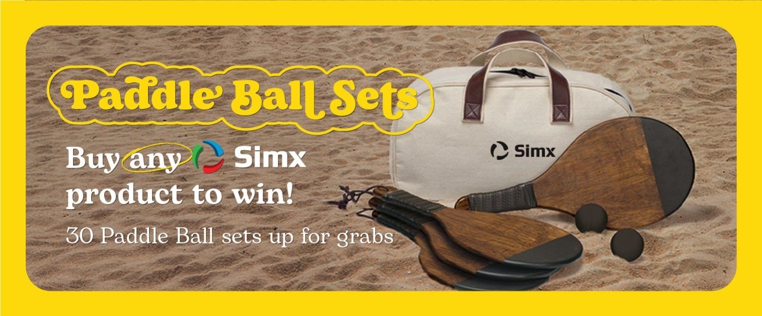 Paddle ball set on the beach