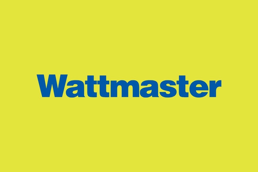 Wattmaster logo in blue on yellow background