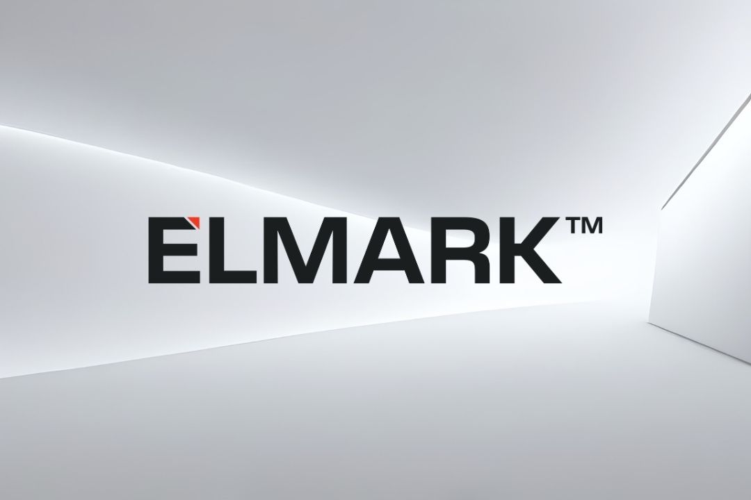 Elmark logo on an interior hallway background