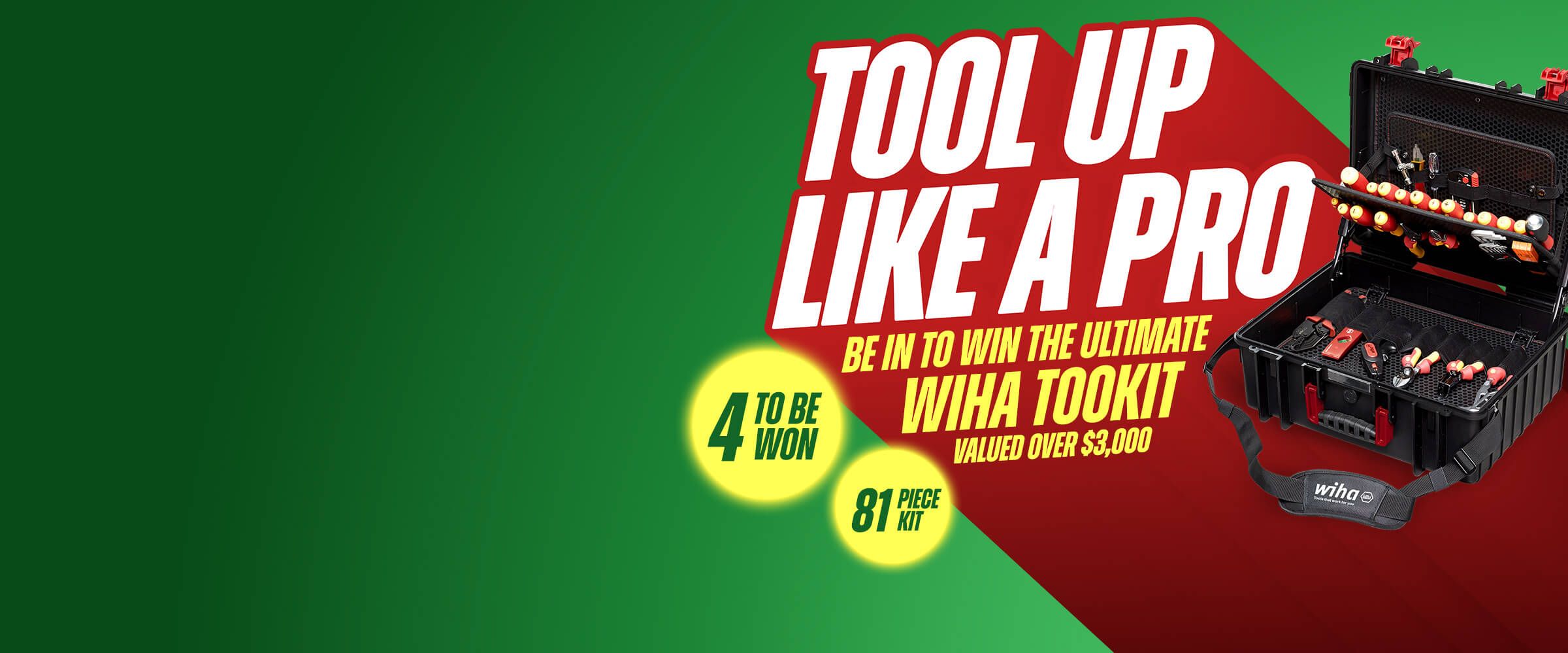 Tool box with promo text saying tool up like a pro