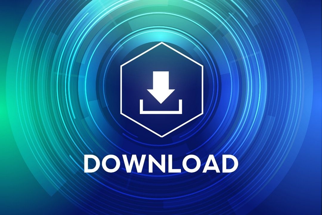 Download icon in blue and aqua